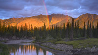 Rainbow Over Fairholme Range and Exshaw Creek, Alberta, Canada.jpg